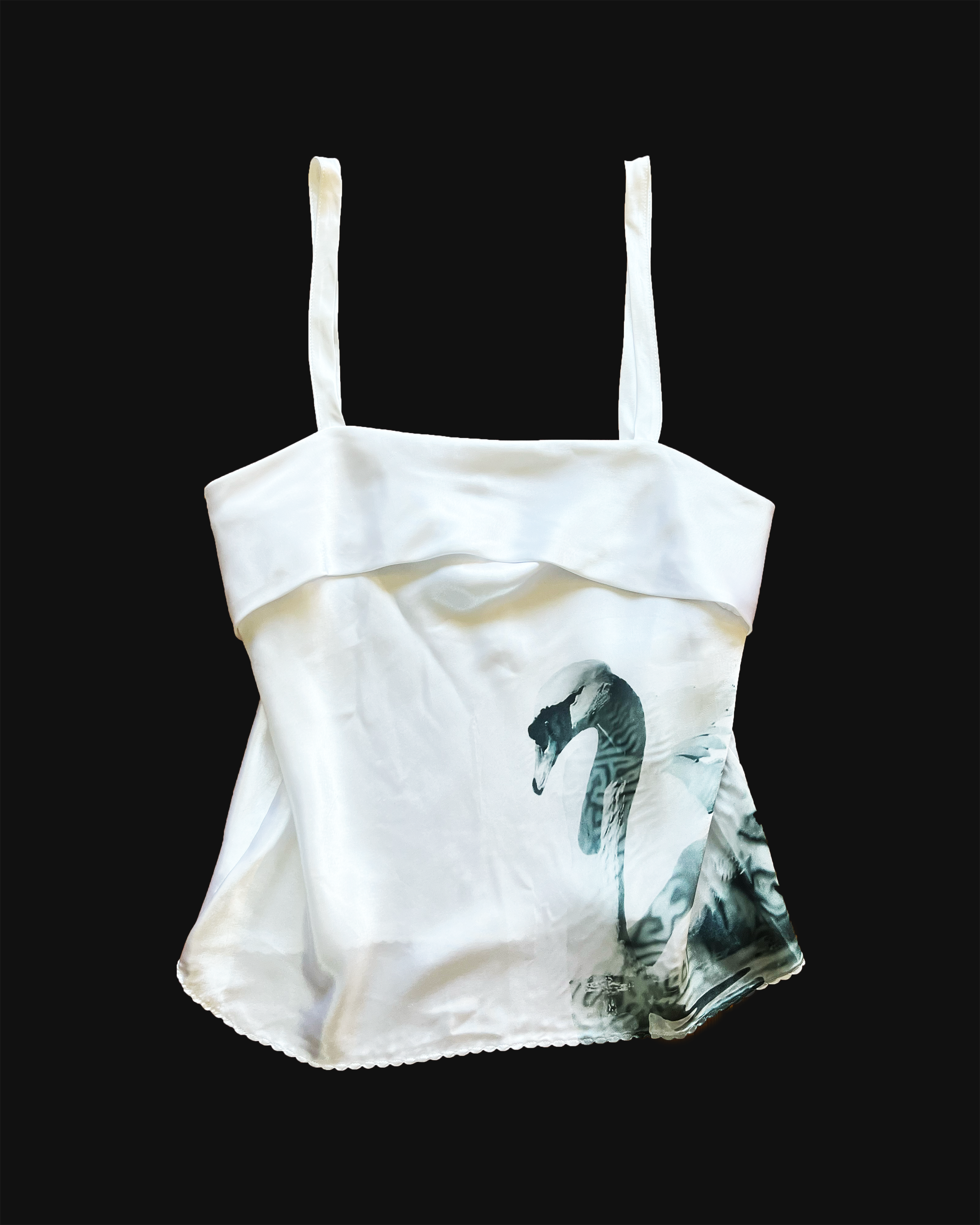 swan fold-over tank top